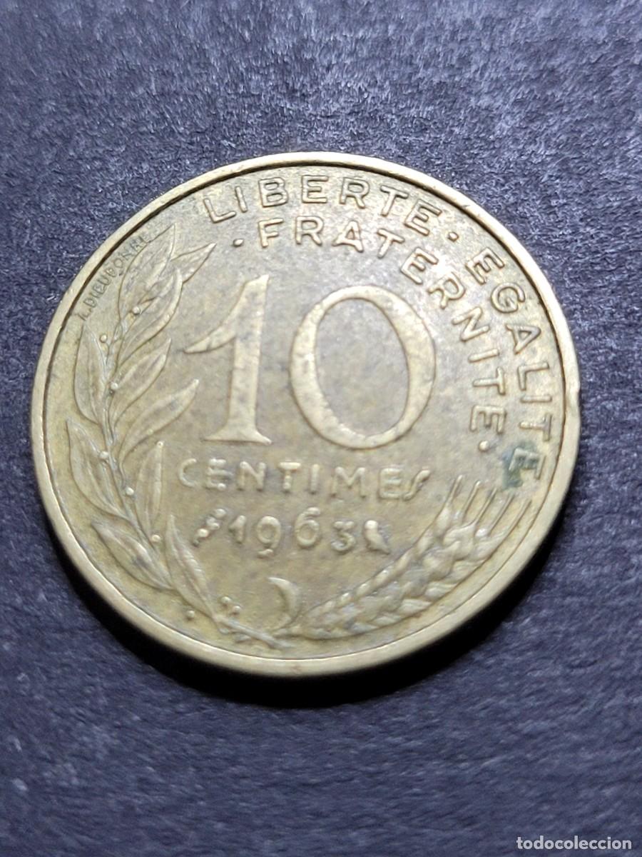 Monedas antiguas de Europa: Moneda 10 c&eacute;ntimos 1963 Francia - Foto 2