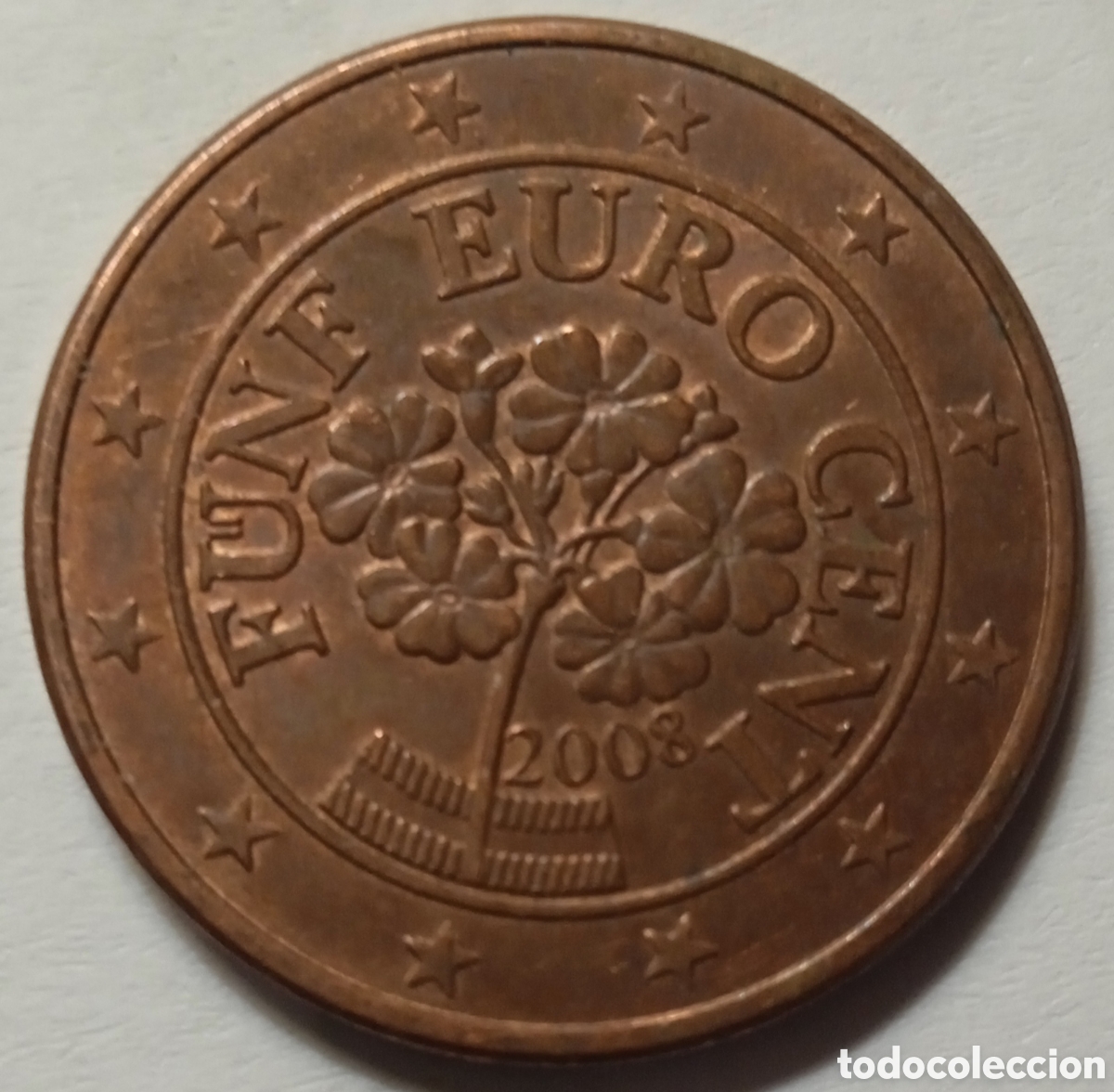 Monedas antiguas de Europa: 5 C&Eacute;NTIMOS/2008 (AUSTRIA) - Foto 1
