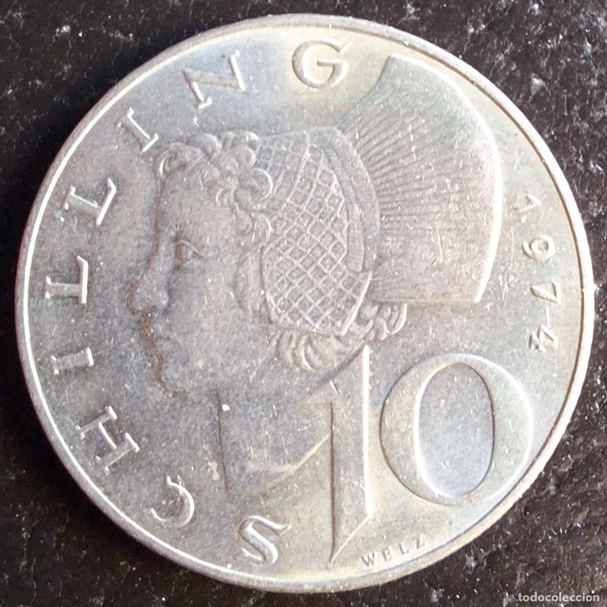 Monedas antiguas de Europa: 10 Schilling 1974 - Austria - Foto 1