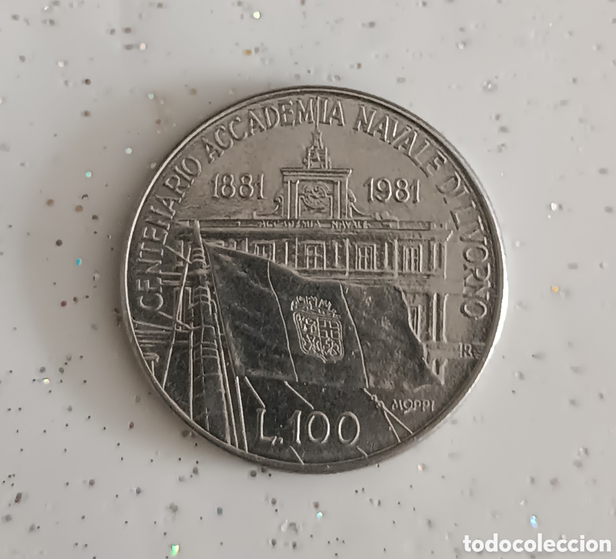 Moedas antigas da Europa: 100 LIRAS ITALIA CENTENARIO ACADEMIA NAVAL LIVORNO 1881 1981