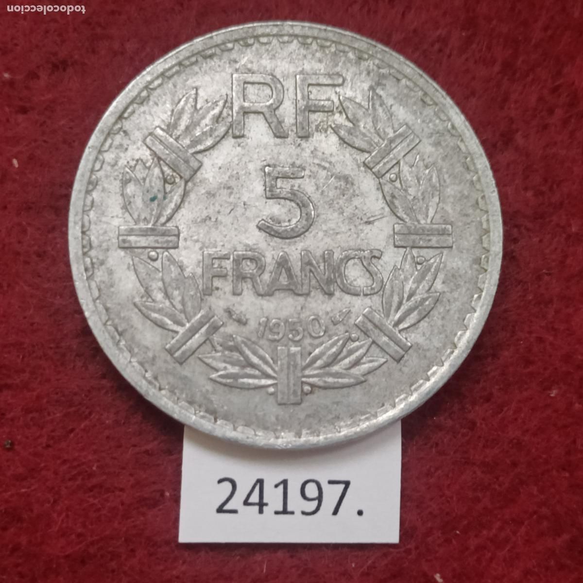 Monedas antiguas de Europa: Francia 5 francos 1950 - Foto 2