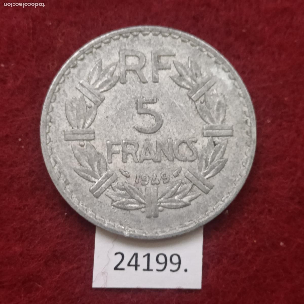 Monedas antiguas de Europa: Francia 5 francos 1949 - Foto 2