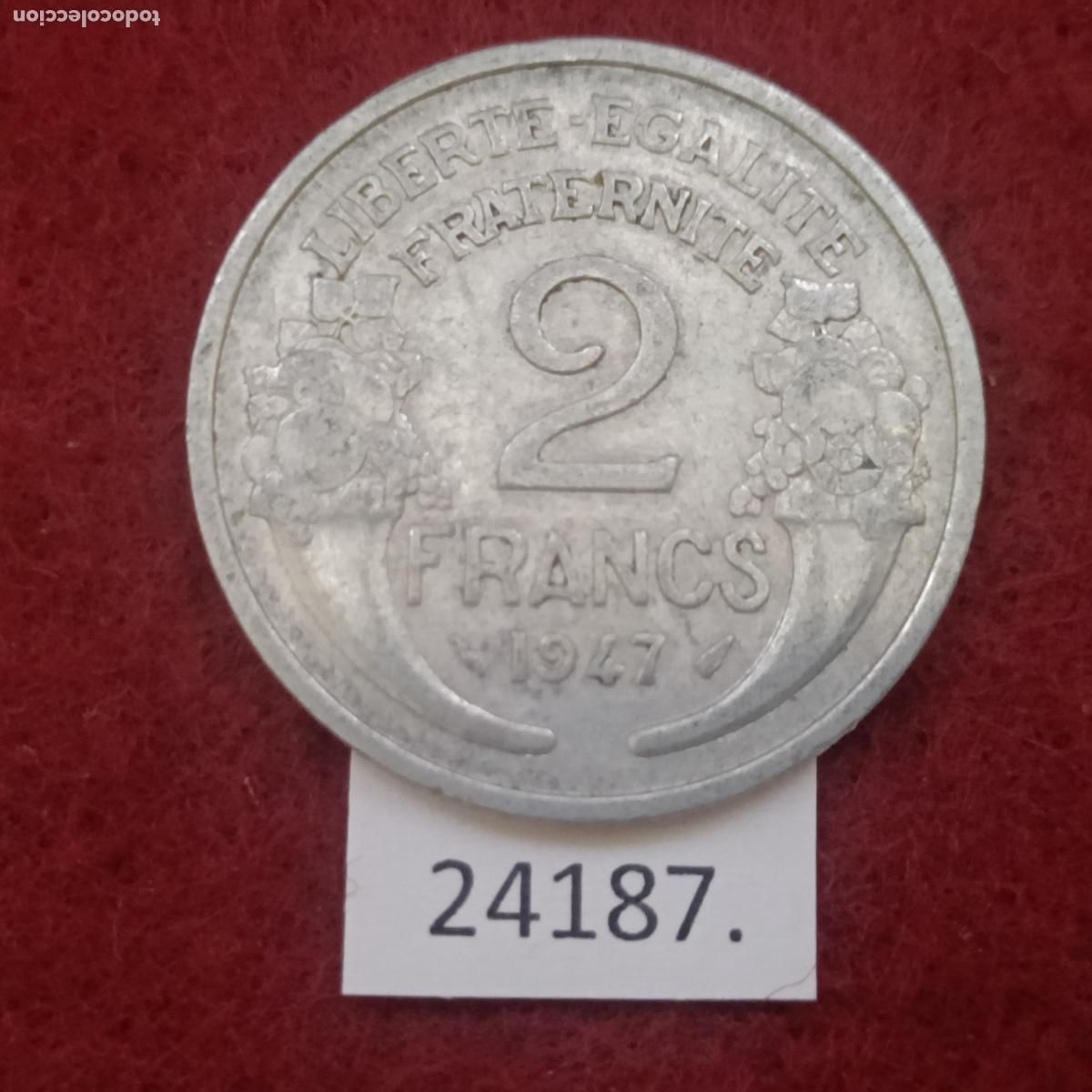 Monedas antiguas de Europa: Francia 2 francos 1947 - Foto 2