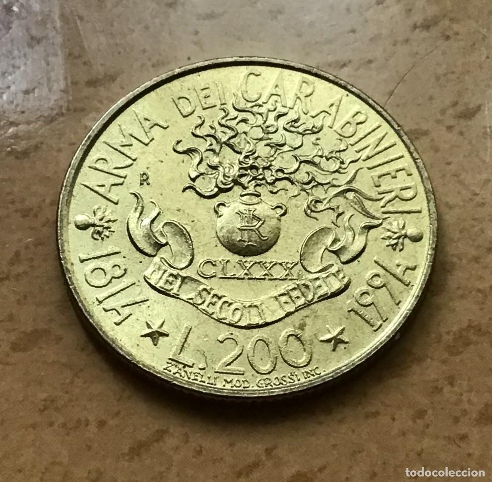 Monedas antiguas de Europa: 200 liras conmemorativas de Italia. A&ntilde;o 1994. Carabinieri