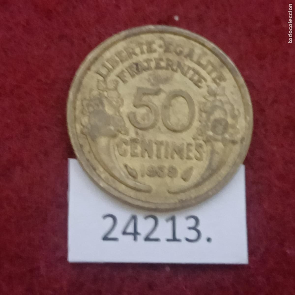 Monedas antiguas de Europa: Francia 50 c&eacute;ntimos 1939 - Foto 2