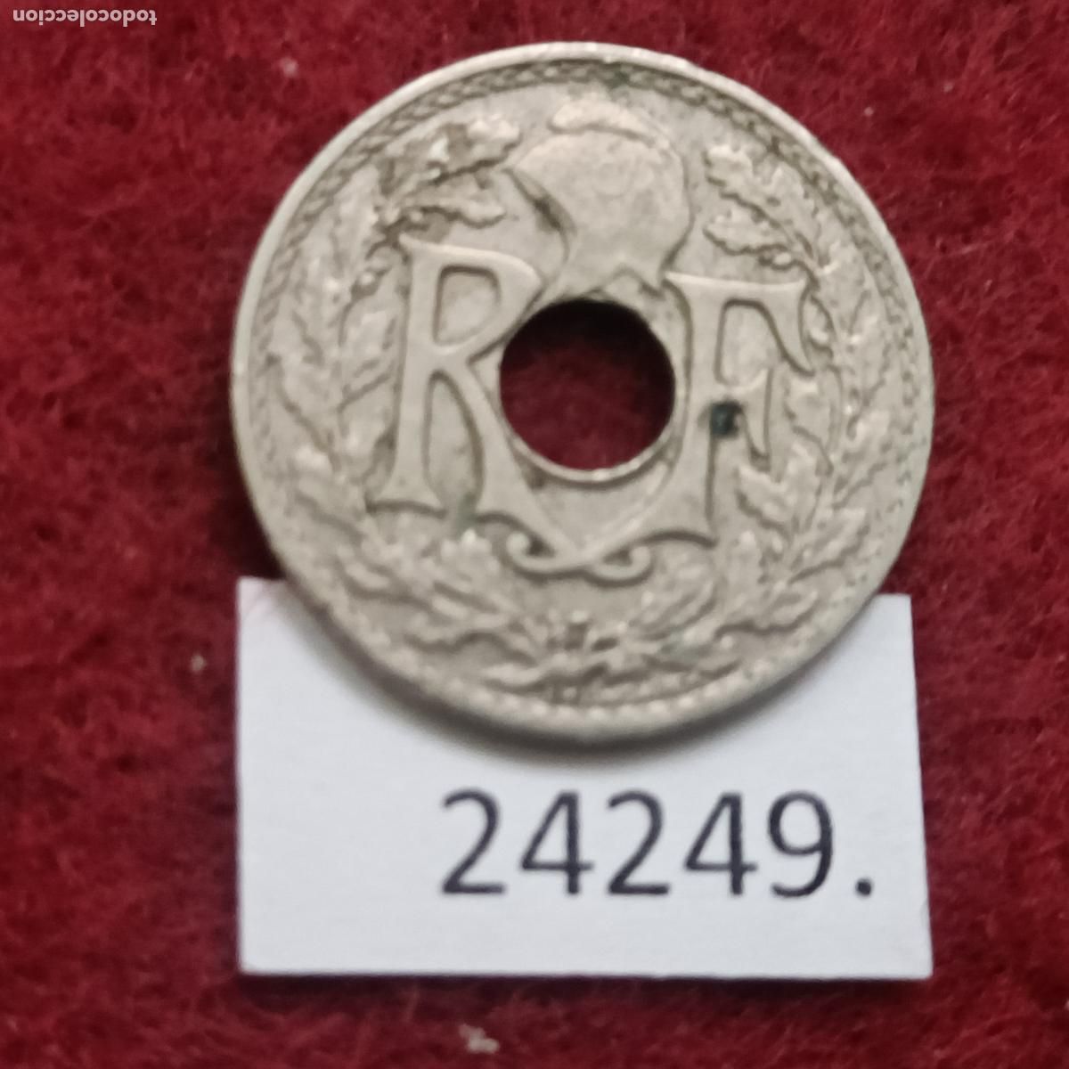 Monedas antiguas de Europa: Francia 5 centimos 1923 - Foto 2