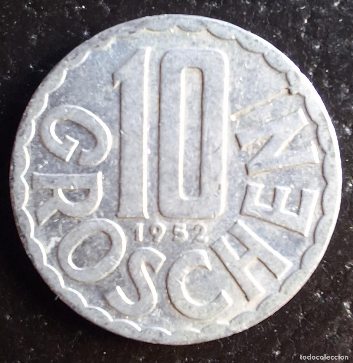 Monedas antiguas de Europa: 10 Groschen 1952 - Austria - Foto 1