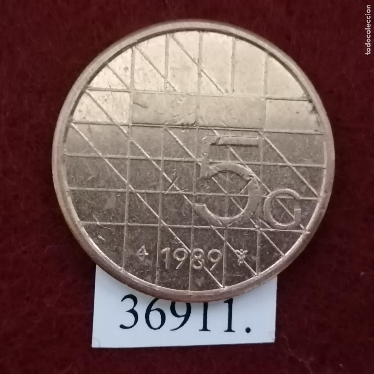 Monedas antiguas de Europa: Holanda 5 gulden 1989 - Foto 2