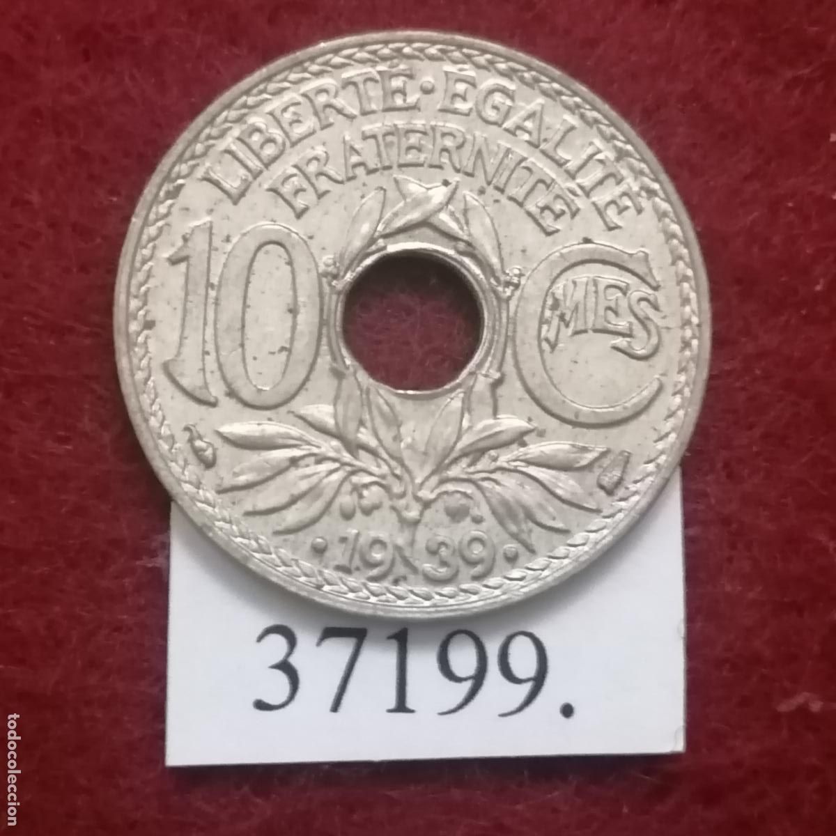 Monedas antiguas de Europa: Francia 10 c&eacute;ntimos 1939 - Foto 2