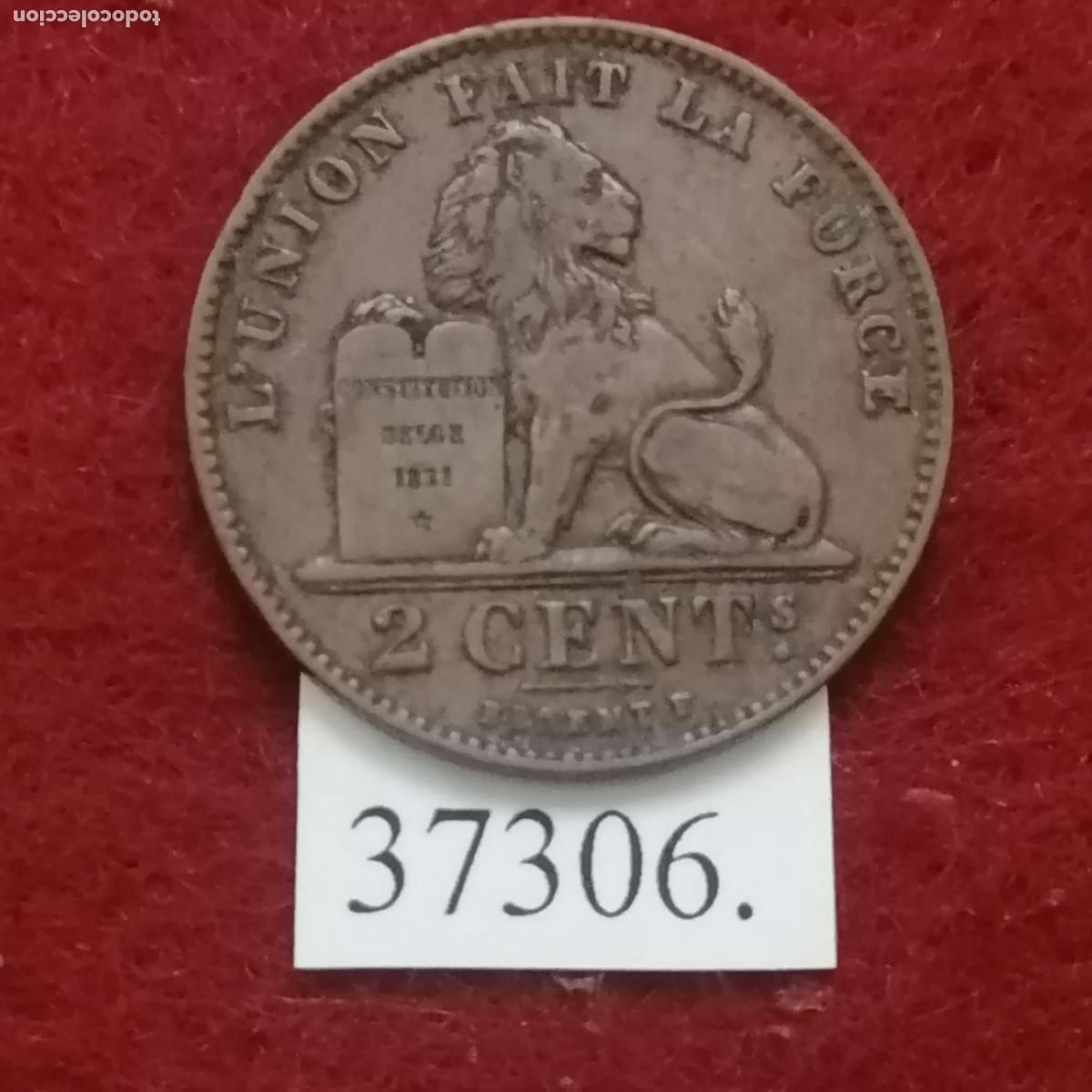 Monete antiche di Europa: Belgica 2 c&eacute;ntimos 1909, franc&eacute;s