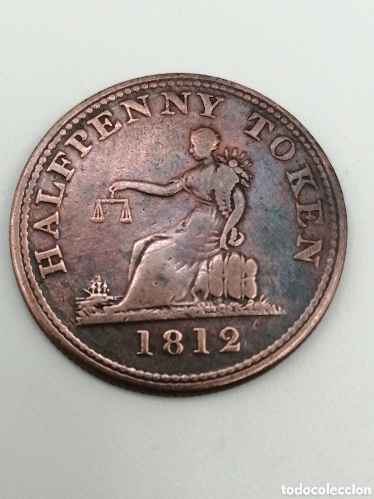 Monedas antiguas de Europa: Half Penny Token 1812 - Foto 1