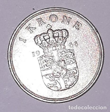 Monedas antiguas de Europa: Moneda - Dinamarca - 1 Krone- 1966 - Foto 2