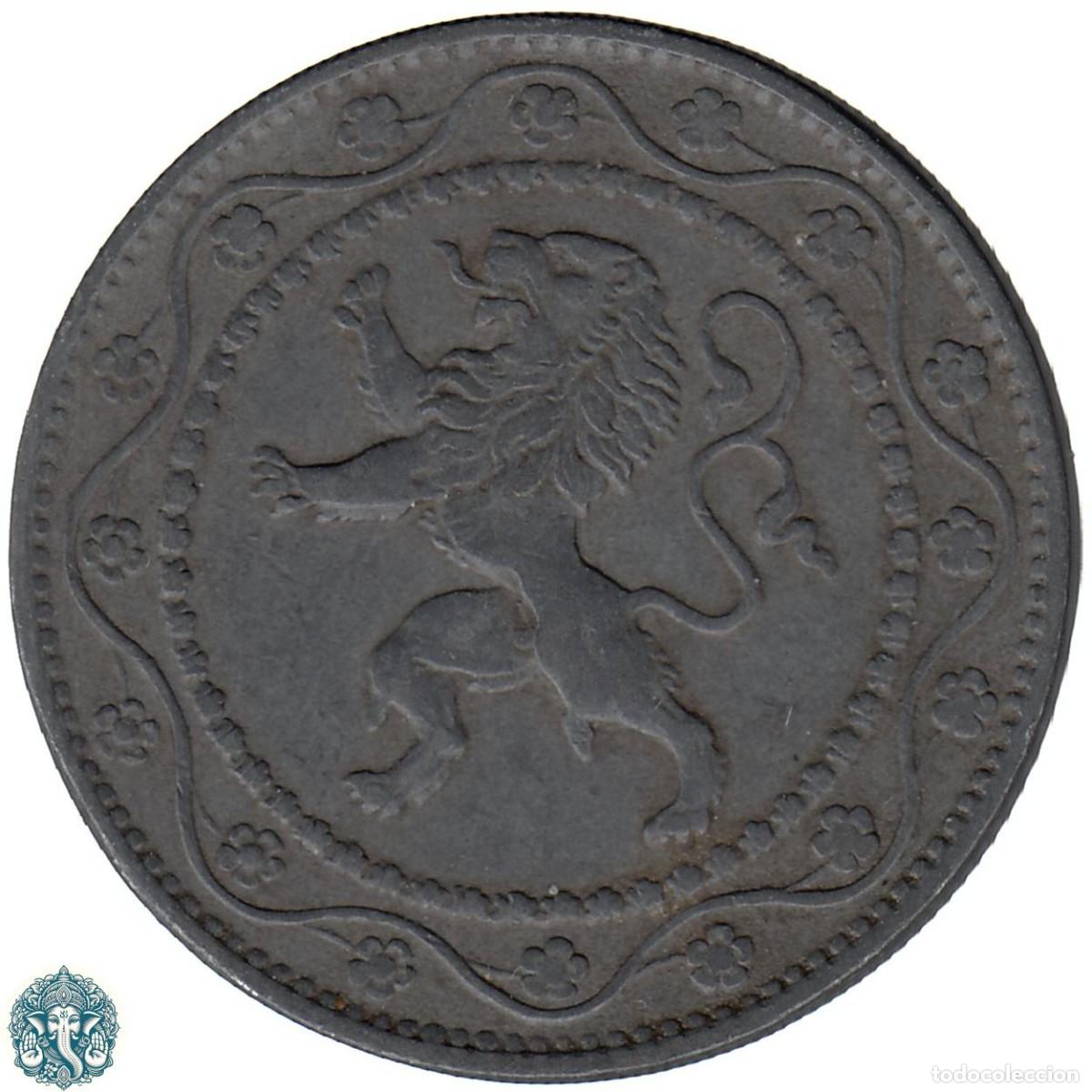 Monedas antiguas de Europa: B&Eacute;LGICA 25 C&eacute;ntimos 1918 KM#82
