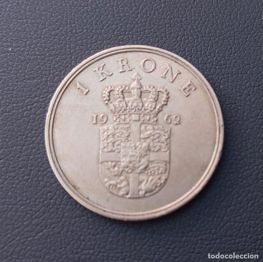 Monedas antiguas de Europa: DINAMARCA &ndash; 1 KRONE - 1962 - Foto 2