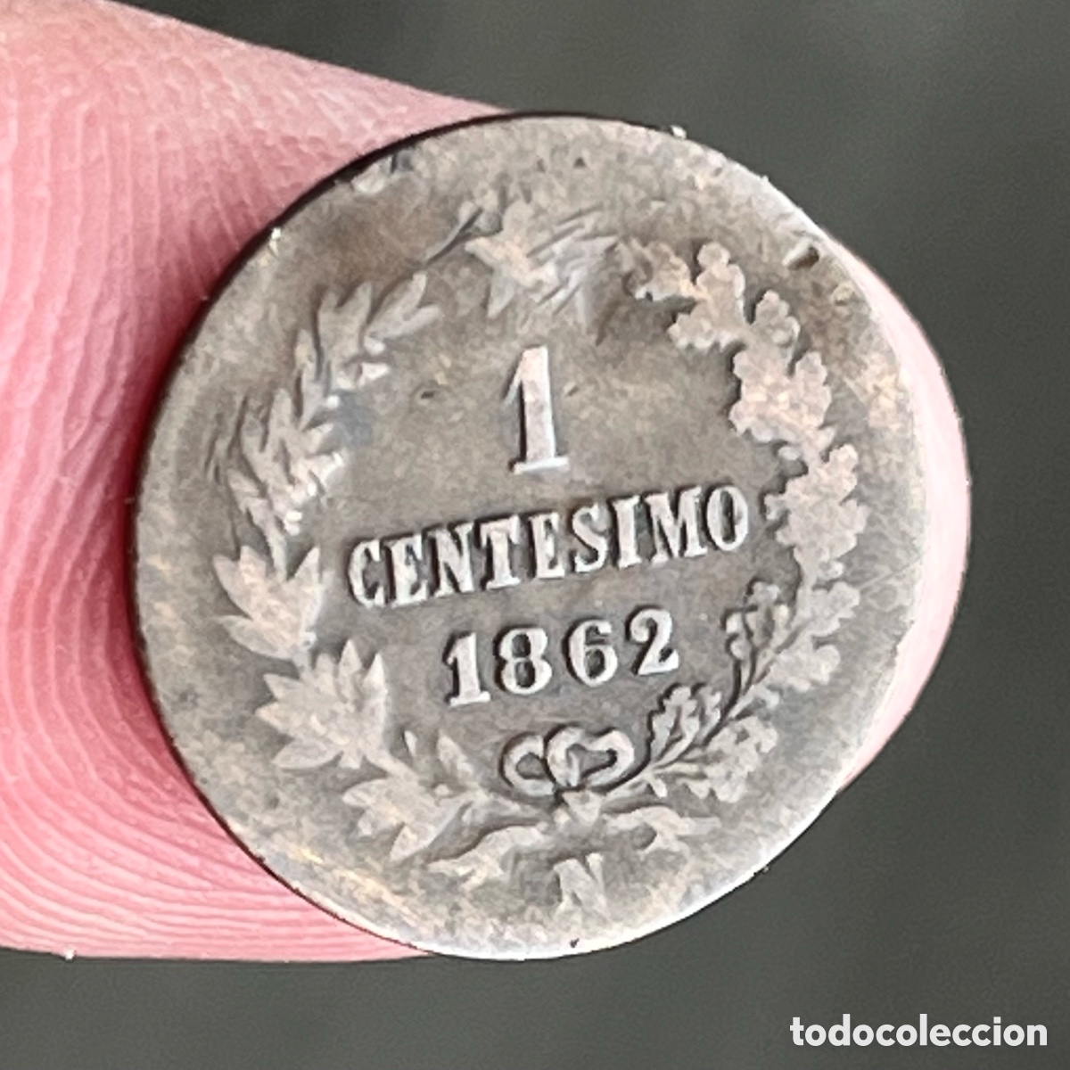 Monedas antiguas de Europa: 1 centesimo 1862 Italia - Foto 2