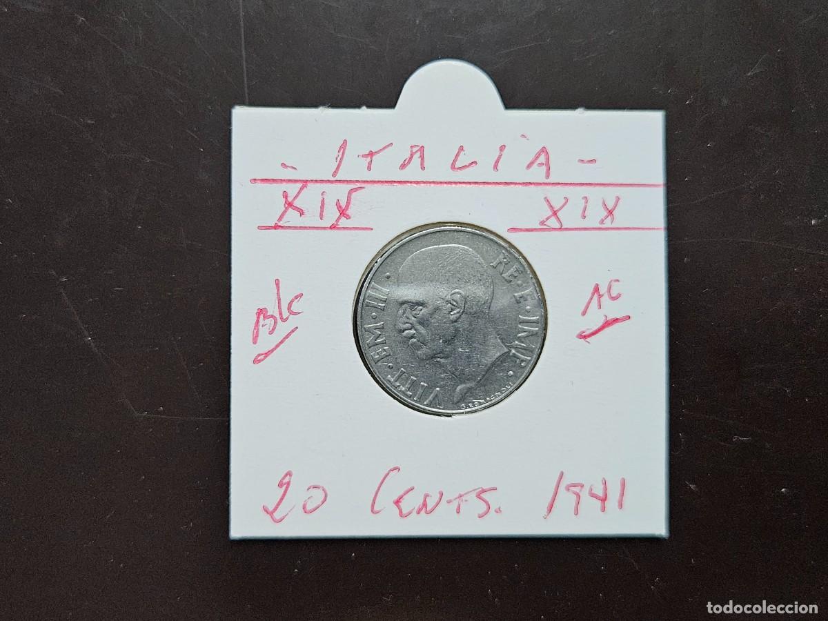 Monedas antiguas de Europa: ITALIA 20 CENTESIMI 1941 BC KM=75b (ACERO) MAGNETICA