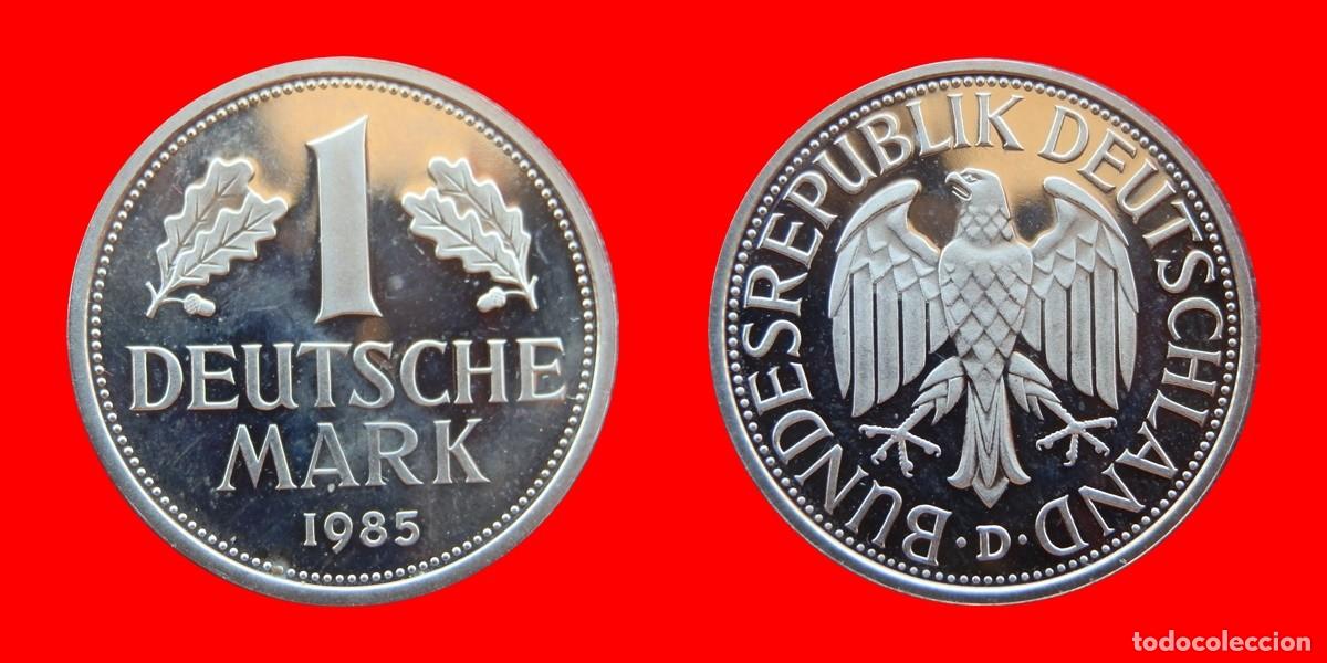 Old Coins of Europe: 1 MARCO 1985-D PROOF BRD ALEMANIA-110408