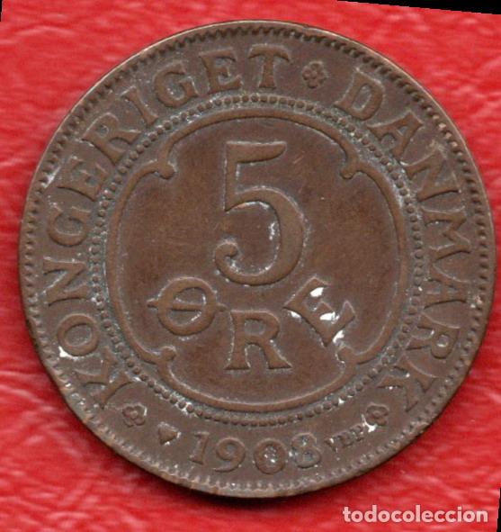 Monedas antiguas de Europa: DINAMARCA - 5 ORE 1908 - Foto 2