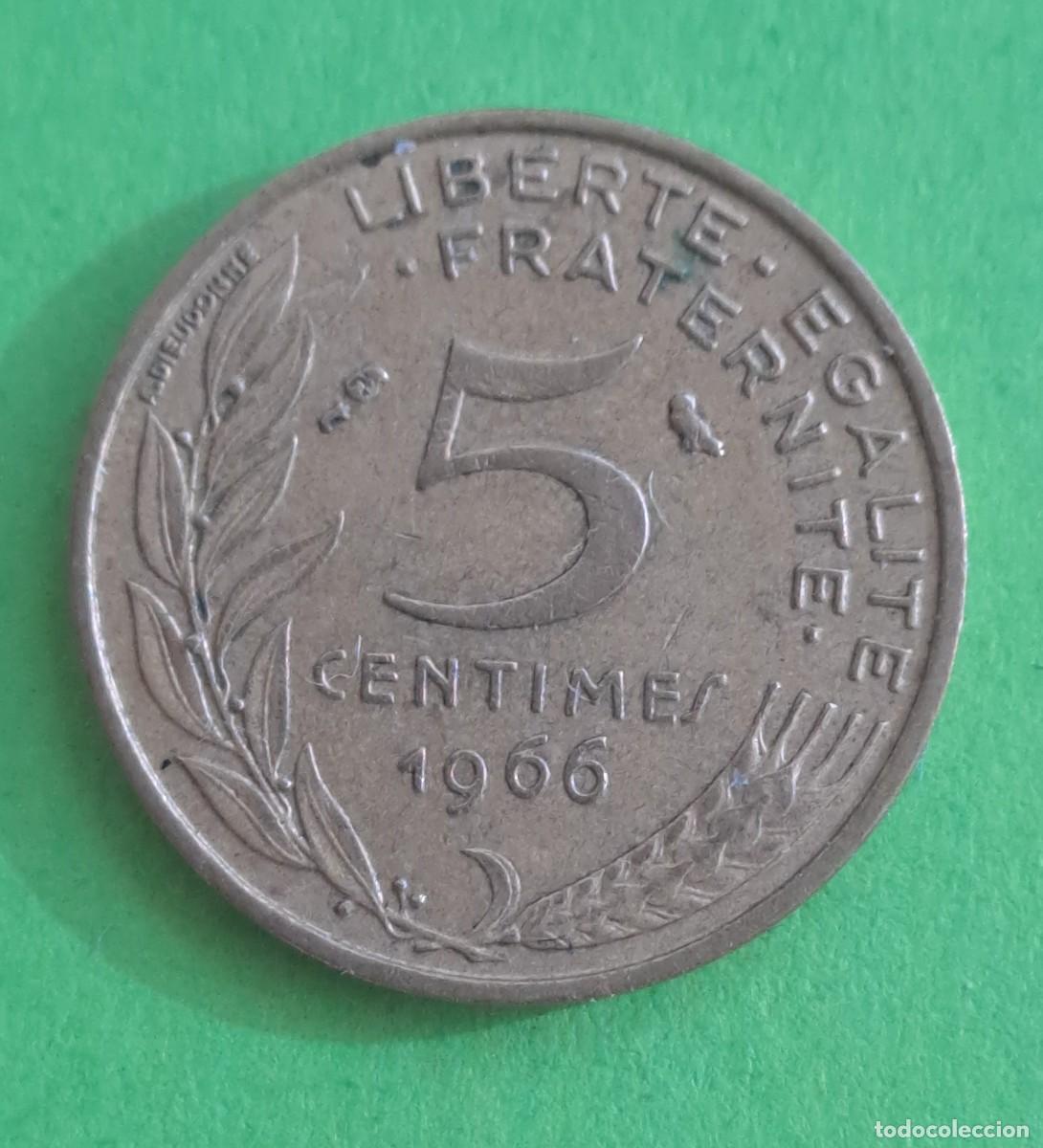 Monedas antiguas de Europa: MONEDA FRANCIA 5 CENTIMOS A&Ntilde;O 1966 - Foto 2