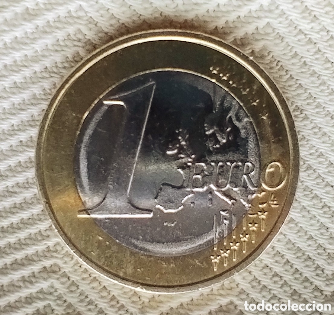 Monedas antiguas de Europa: Moneda 1 Euro con Defecto Empastada Exceso Metal