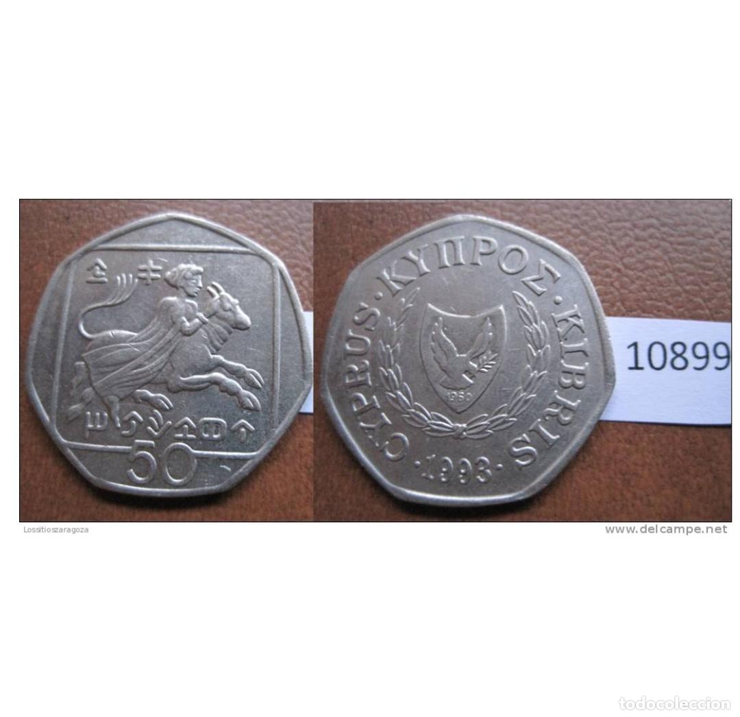 Monedas antiguas de Europa: Chipre 50 centimos 1993 - Foto 1