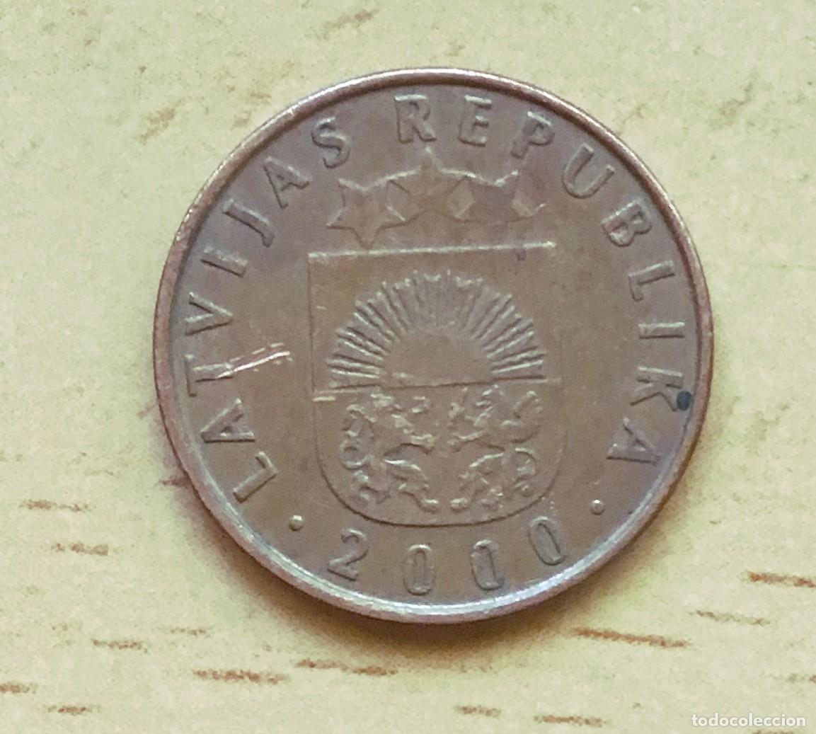 Monedas antiguas de Europa: 2 santims de Letonia. A&ntilde;o 2000 - Foto 2