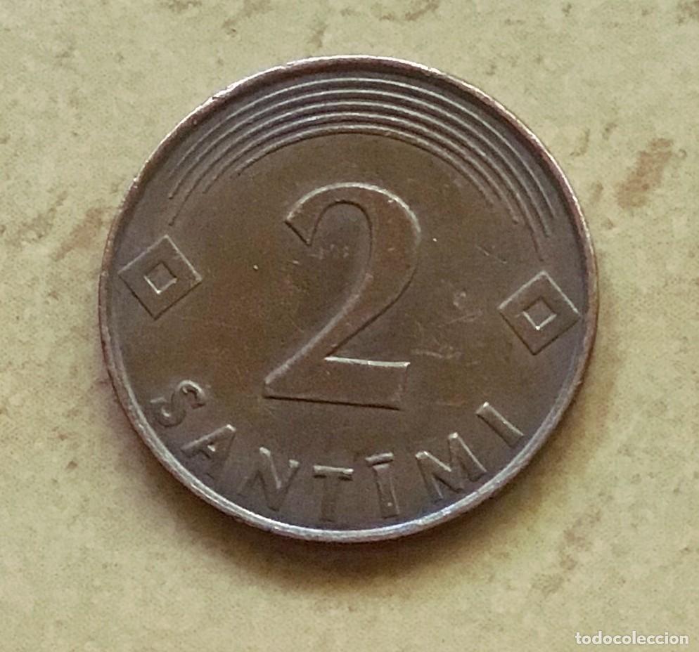 Monedas antiguas de Europa: 2 santims de Letonia. A&ntilde;o 2000 - Foto 1
