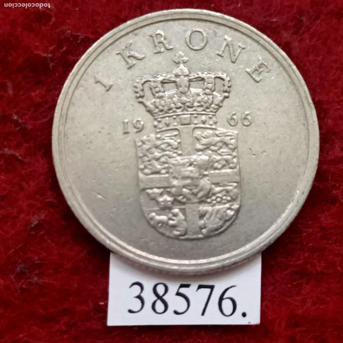 Monedas antiguas de Europa: Dinamarca 1 corona 1966 - Foto 2