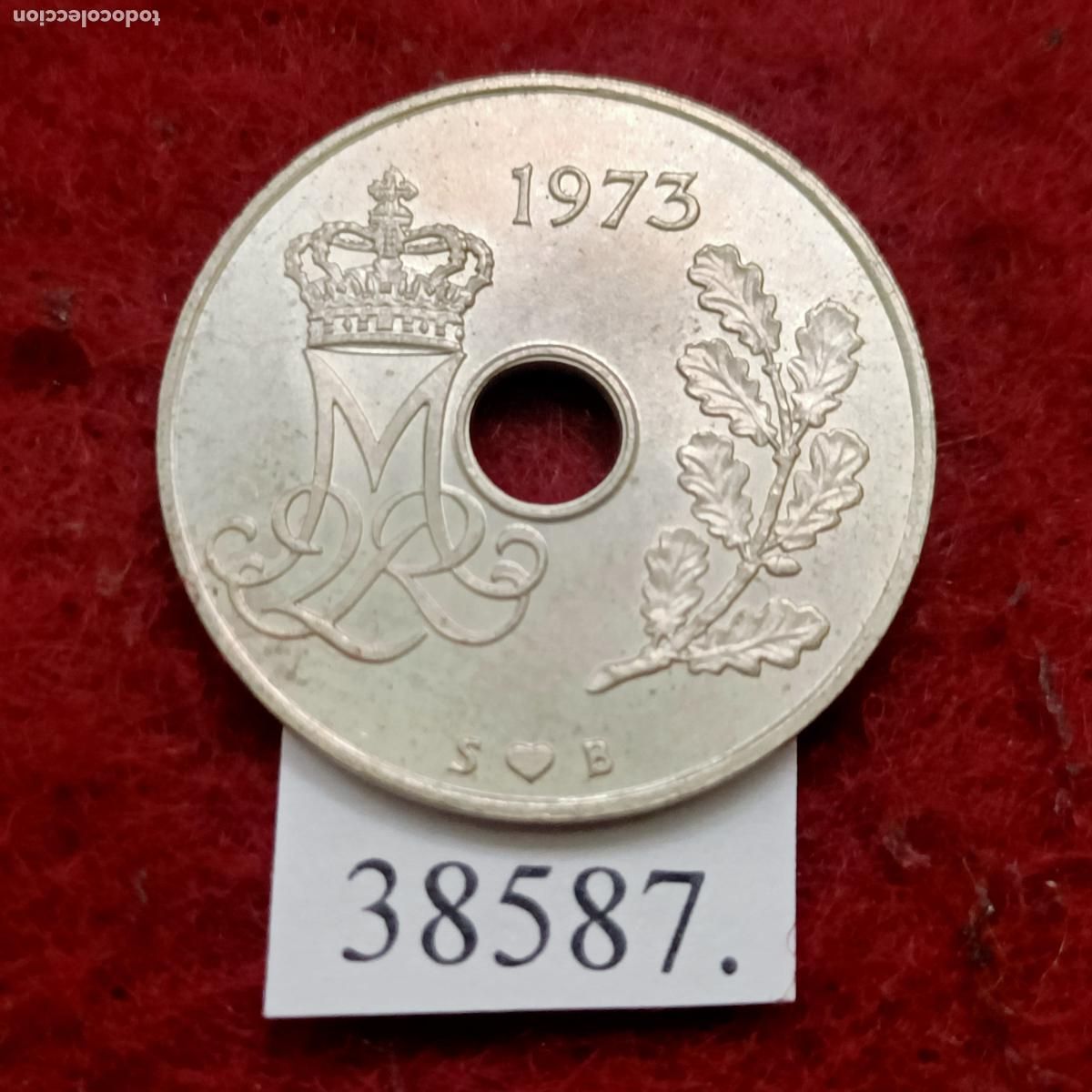 Monedas antiguas de Europa: Dinamarca 25 ore 1973 - Foto 2
