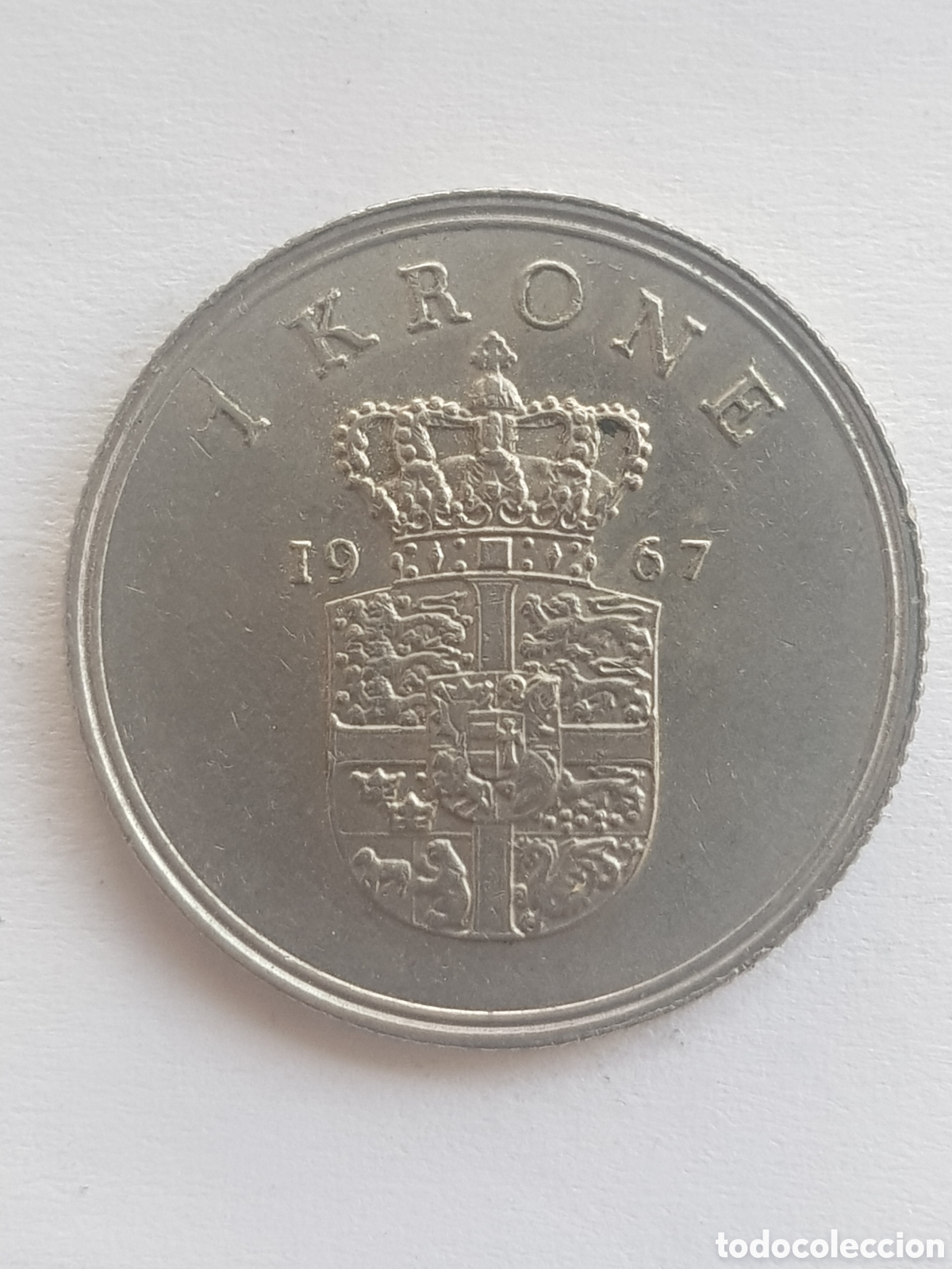 Monedas antiguas de Europa: 1 Krone 1967 Dinamarca - Foto 1