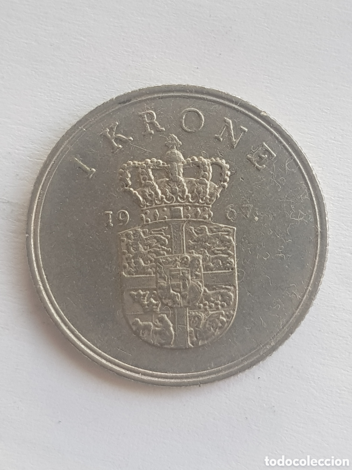 Monedas antiguas de Europa: 1 Krone 1967 Dinamarca - Foto 1