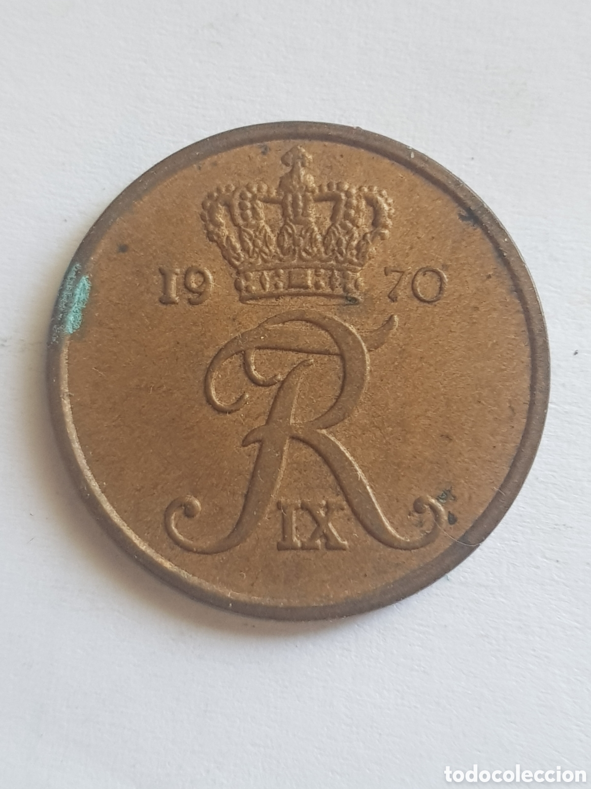 Monedas antiguas de Europa: 5 Ore 1970 Dinamarca Centimos de Krone - Foto 1