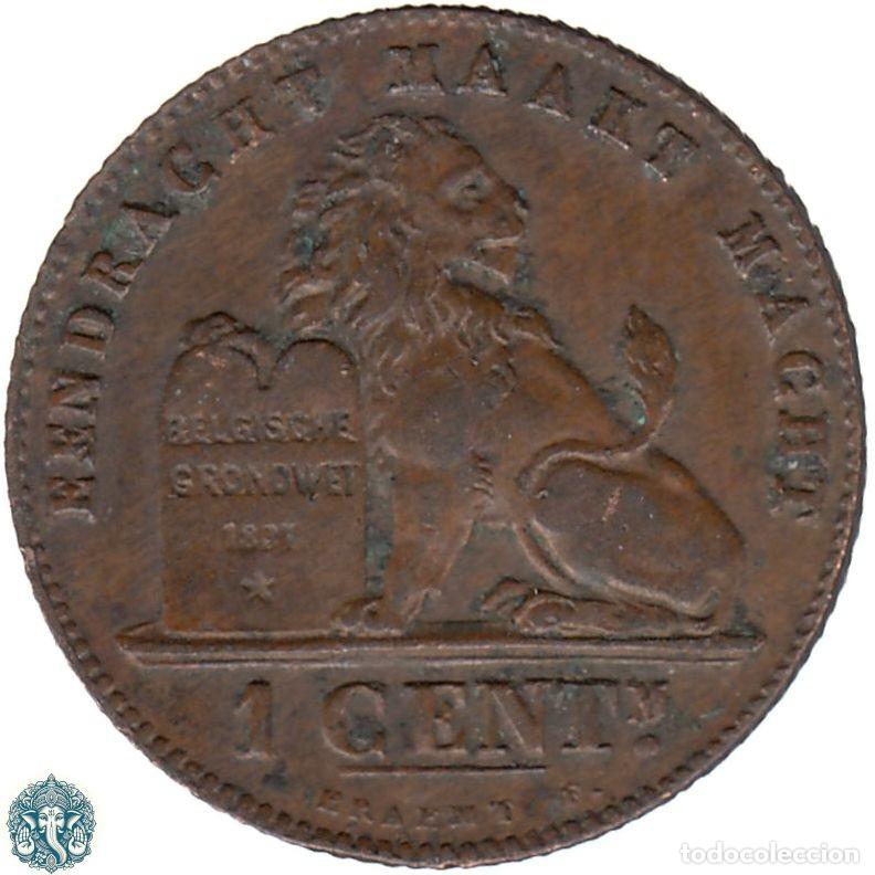 Monnaies anciennes de Europe: B&Eacute;LGICA 1 C&eacute;ntimo 1907 Leopoldo II KM#34 Leyenda Der Belgen