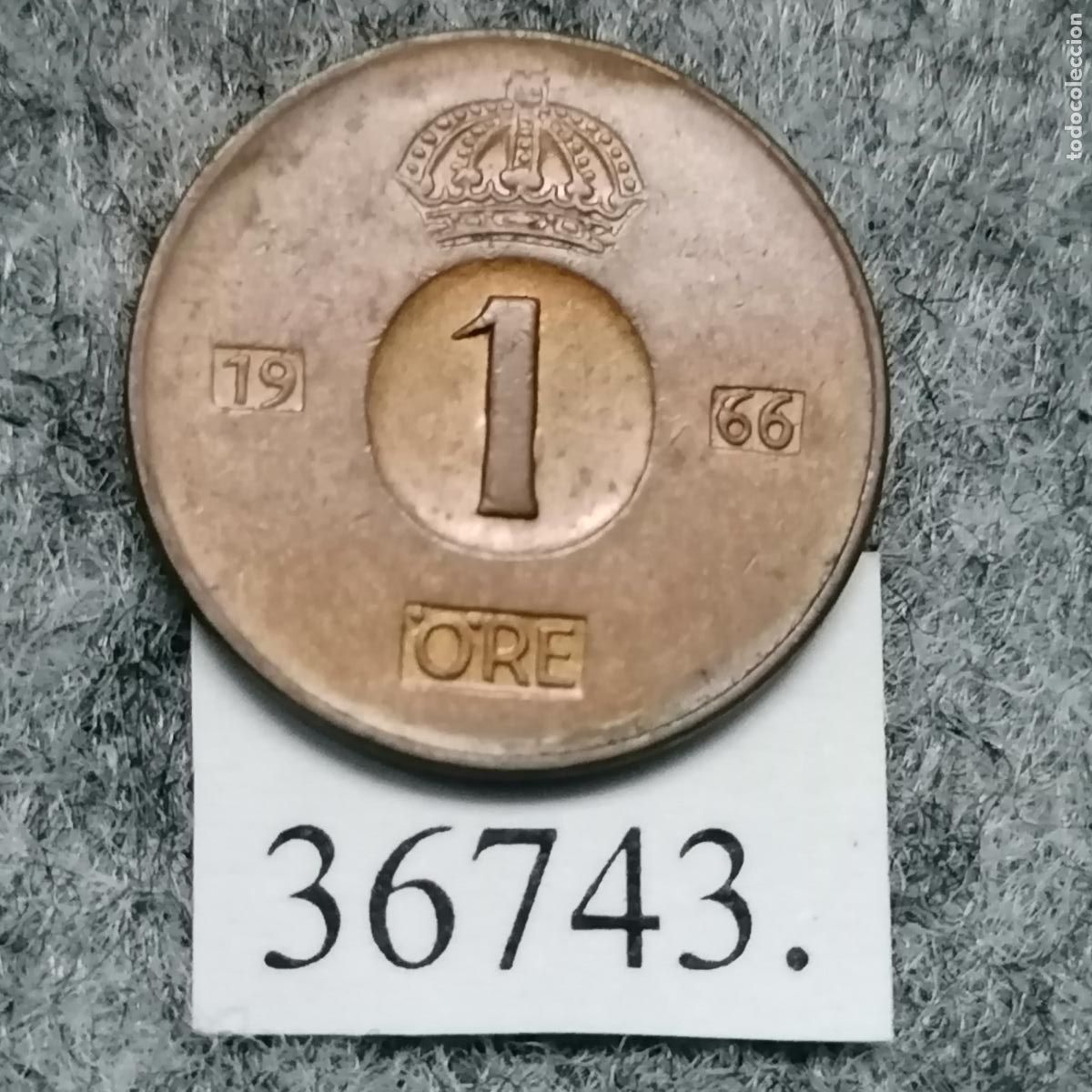 Monedas antiguas de Europa: Suecia 1 ore 1966... - Foto 2