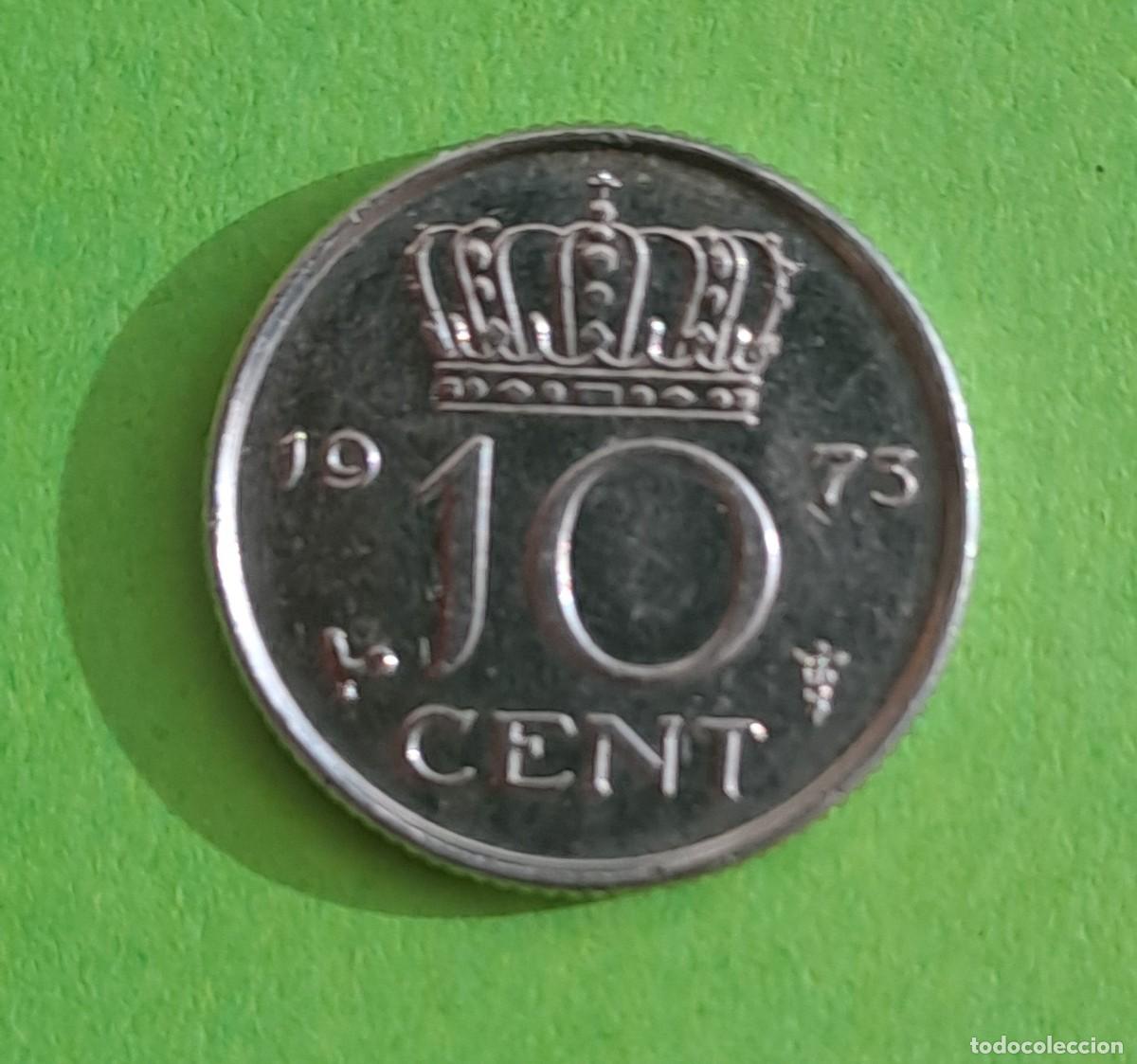 Monedas antiguas de Europa: MONEDA HOLANDA 10 CENTIMOS A&Ntilde;O 1973 - Foto 2
