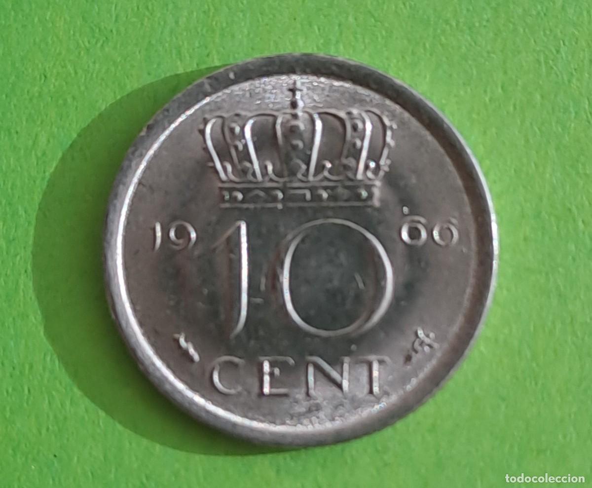 Monedas antiguas de Europa: MONEDA HOLANDA 10 CENTIMOS A&Ntilde;O 1966 - Foto 2