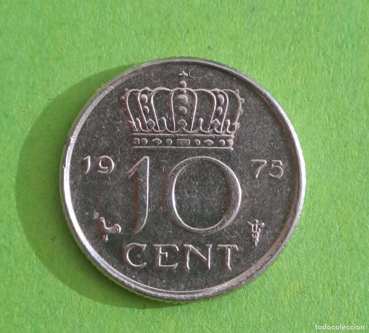 Monedas antiguas de Europa: MONEDA HOLANDA 10 CENTIMOS A&Ntilde;O 1975 - Foto 2