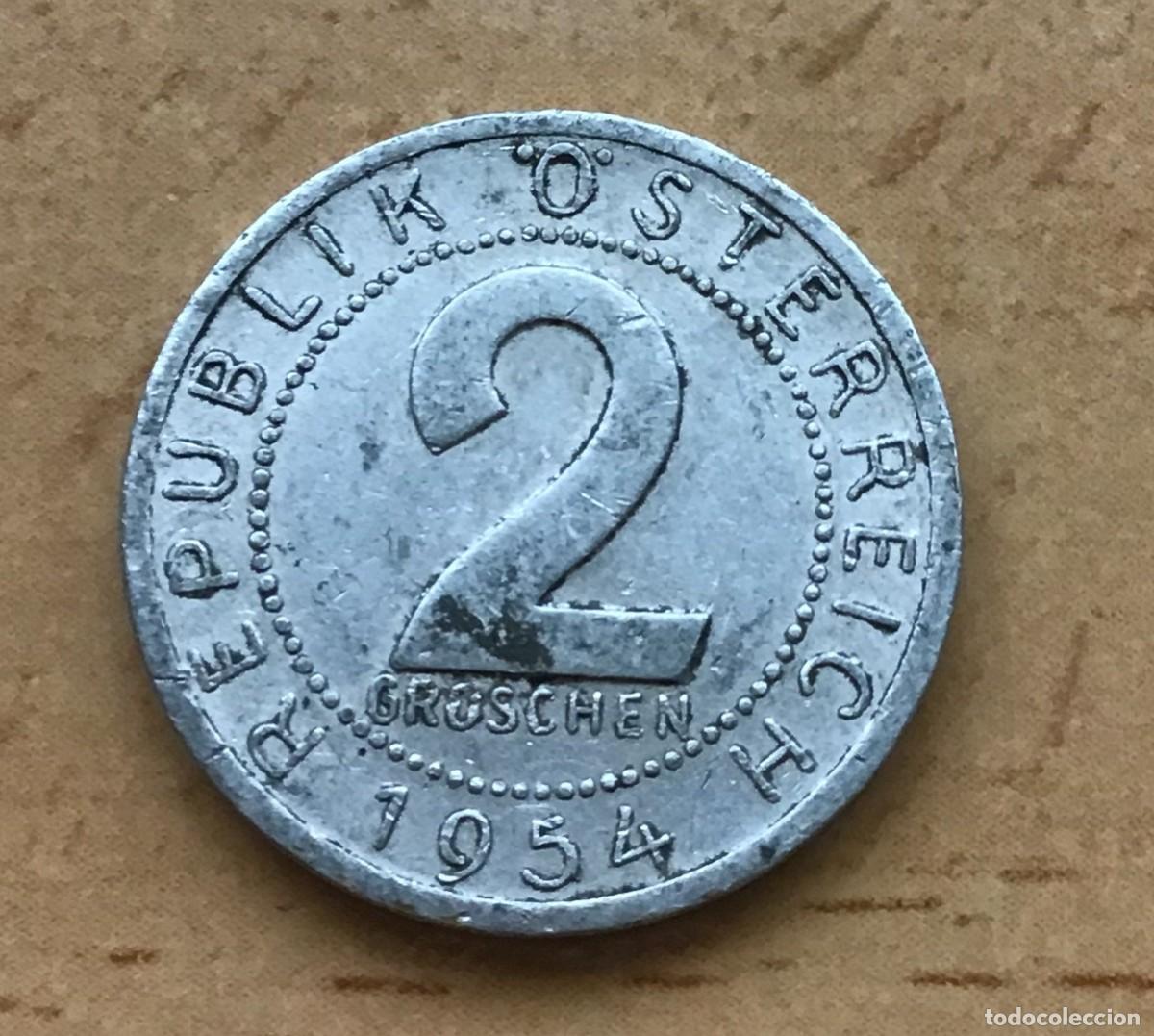 Monedas antiguas de Europa: 2 groschen de Austria. A&ntilde;o 1954 - Foto 1