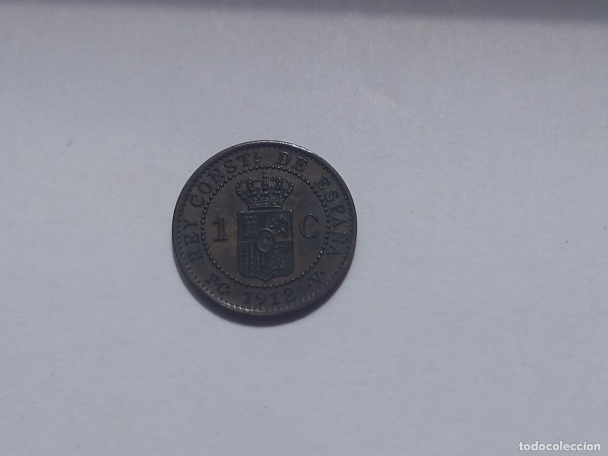 Monedas antiguas de Europa: Moneda 1 centimo 1912 Alfonso Xlll - Foto 2