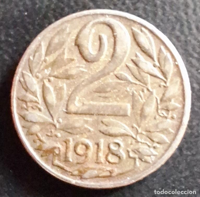 Monedas antiguas de Europa: 2 Heller 1918 - Austria - Foto 1