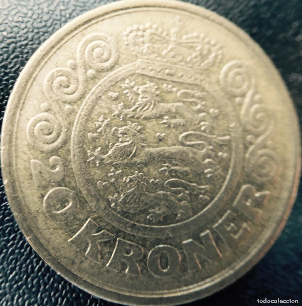 Monedas antiguas de Europa: 1990, Dinamarca, 20 Coronas, MBC - Foto 2