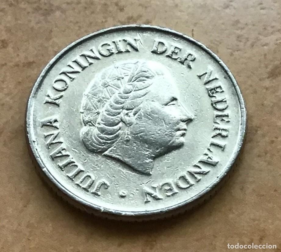 Monedas antiguas de Europa: 25 centavos de Holanda. A&ntilde;o 1972 - Foto 2