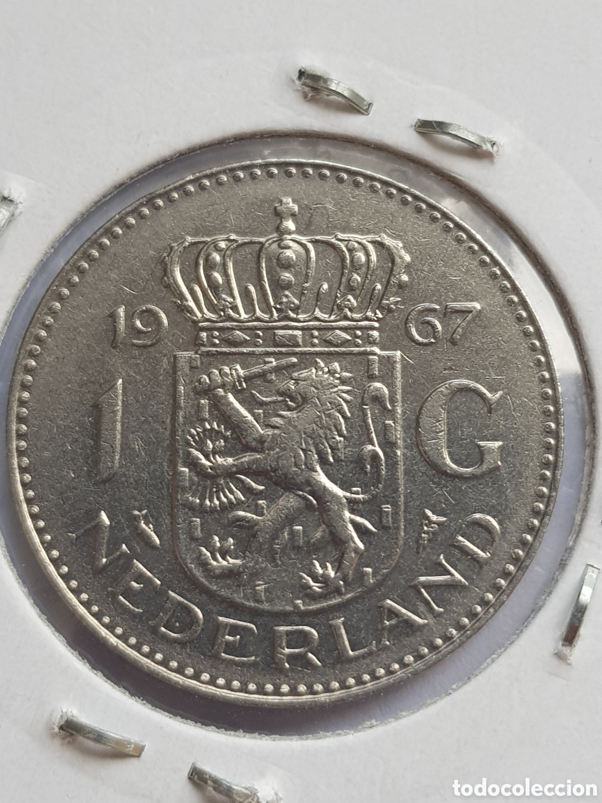 Monedas antiguas de Europa: 1 Gulden 1967 Holanda - Foto 2