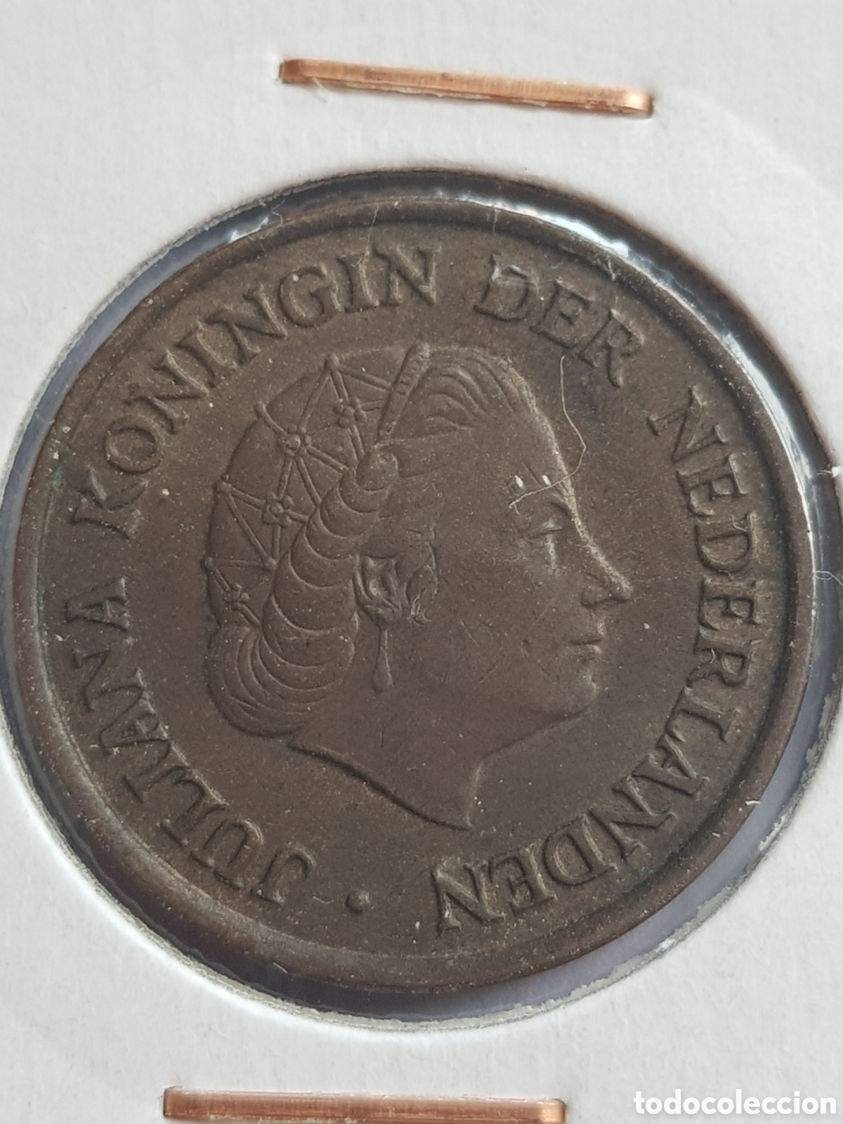 Monedas antiguas de Europa: 5 c&eacute;ntimos de Gulden 1955 Holanda Cents - Foto 3