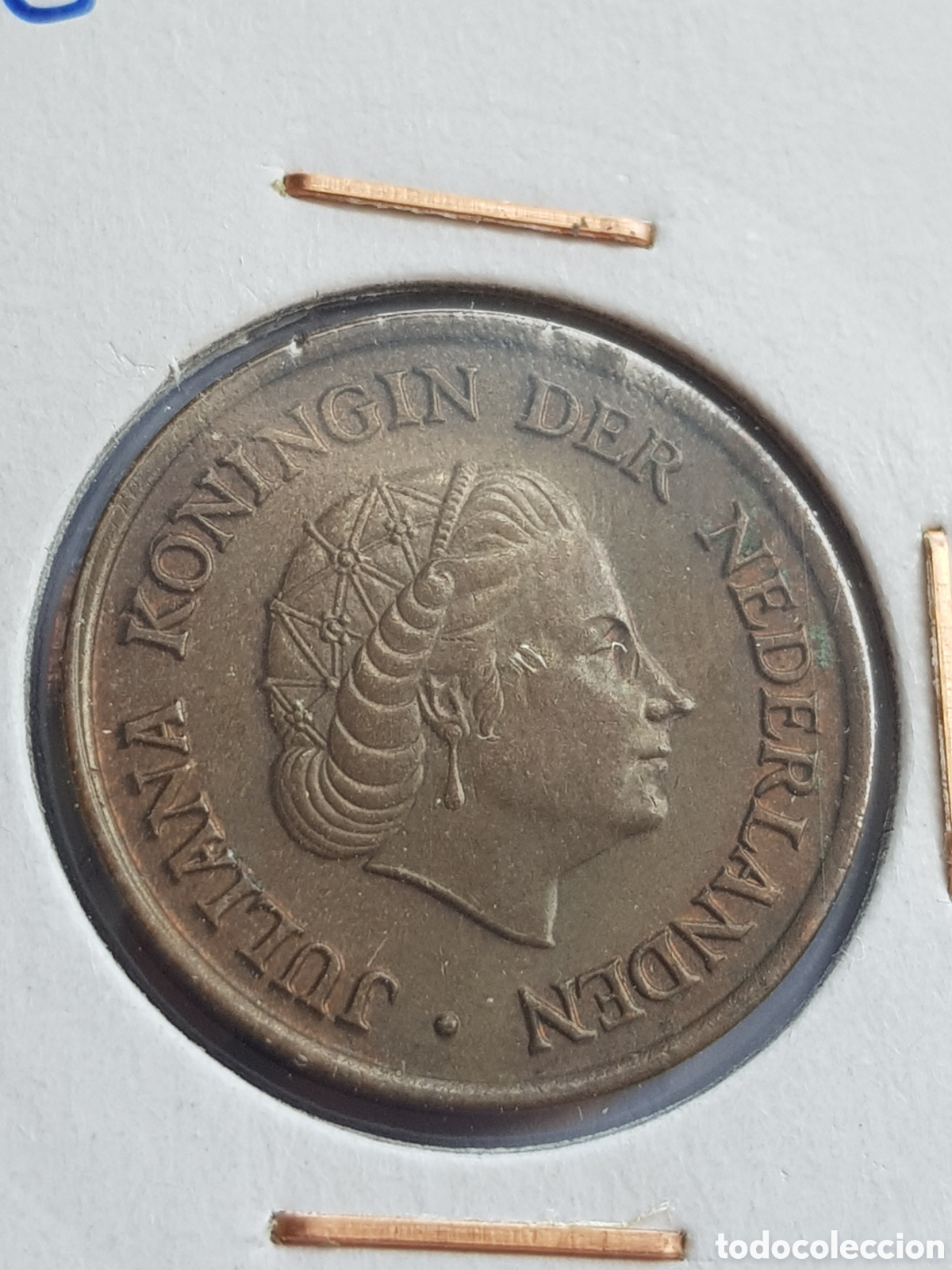 Monedas antiguas de Europa: 5 c&eacute;ntimos de Gulden 1958 Holanda Cents - Foto 4