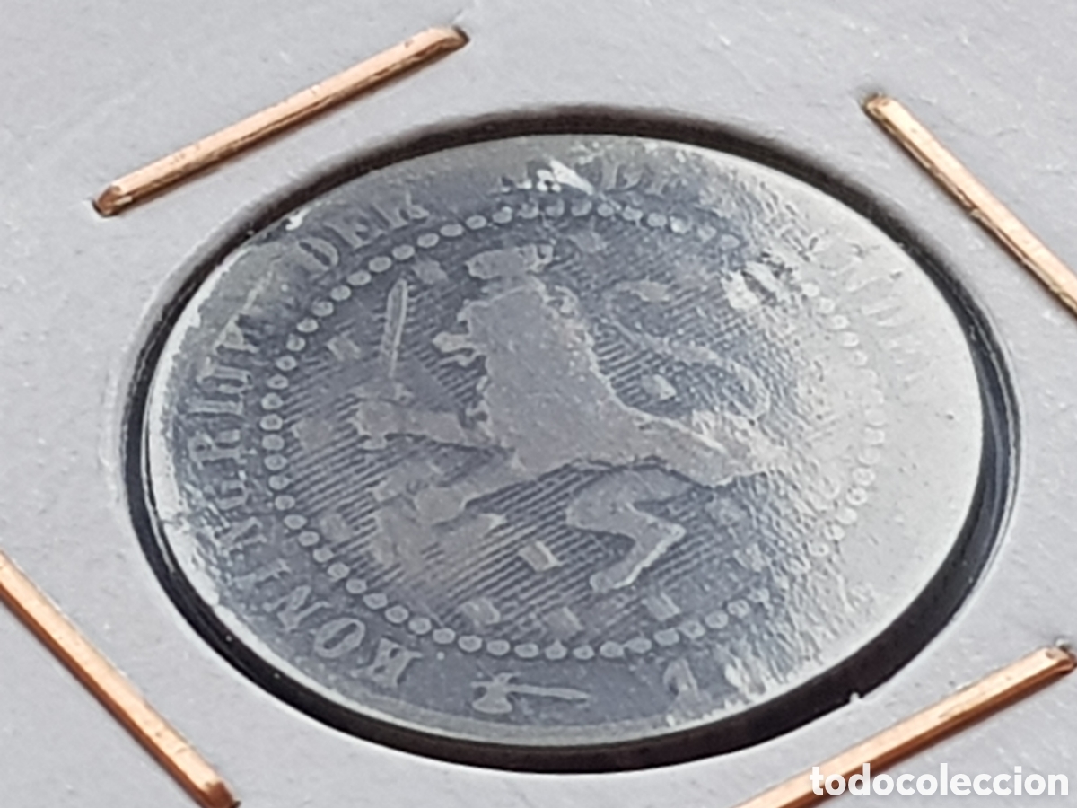 Monedas antiguas de Europa: 1 c&eacute;ntimo de Gulden 1884 Holanda Cent lateral doblado - Foto 2