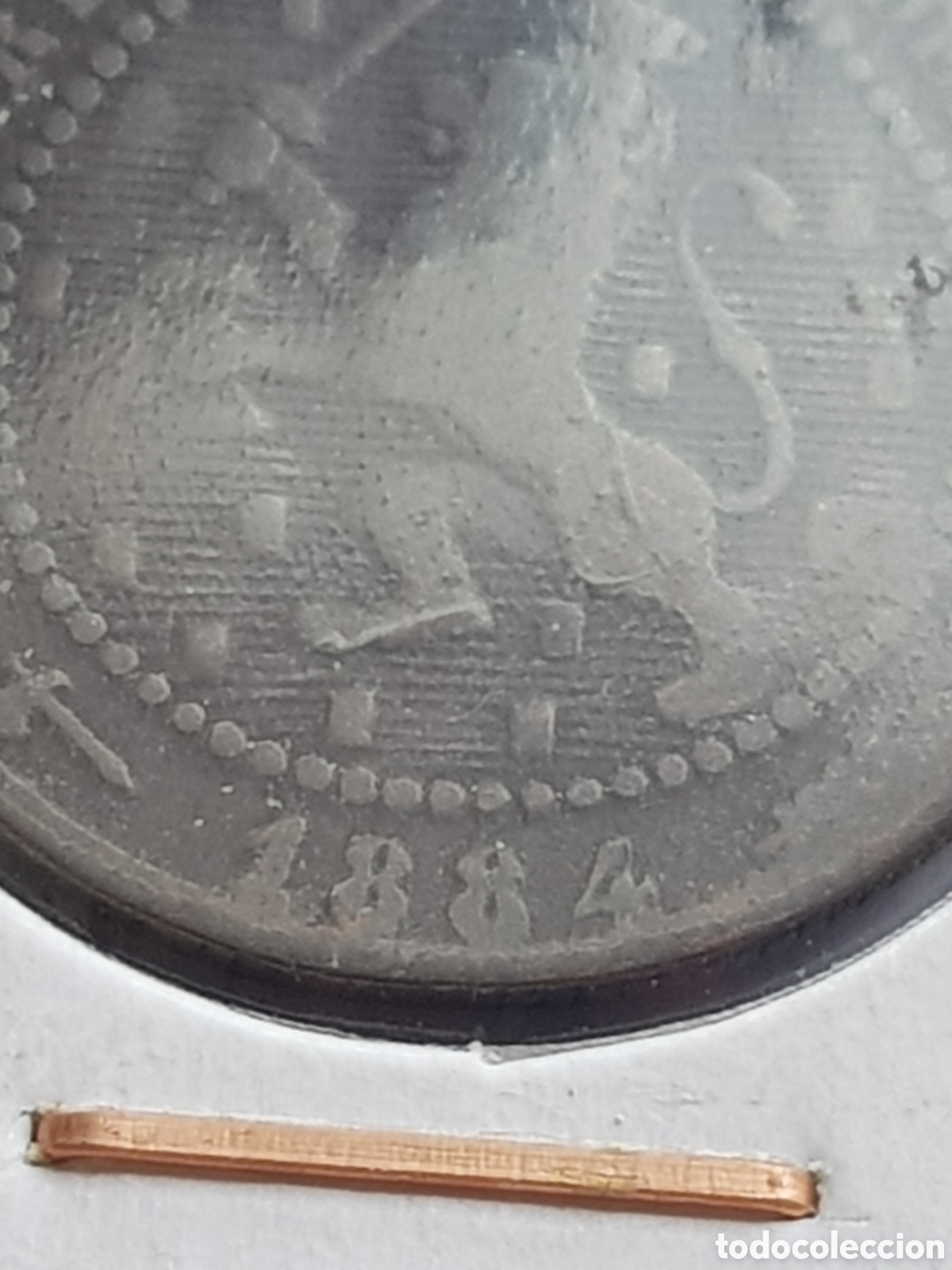 Monedas antiguas de Europa: 1 c&eacute;ntimo de Gulden 1884 Holanda Cent lateral doblado - Foto 5
