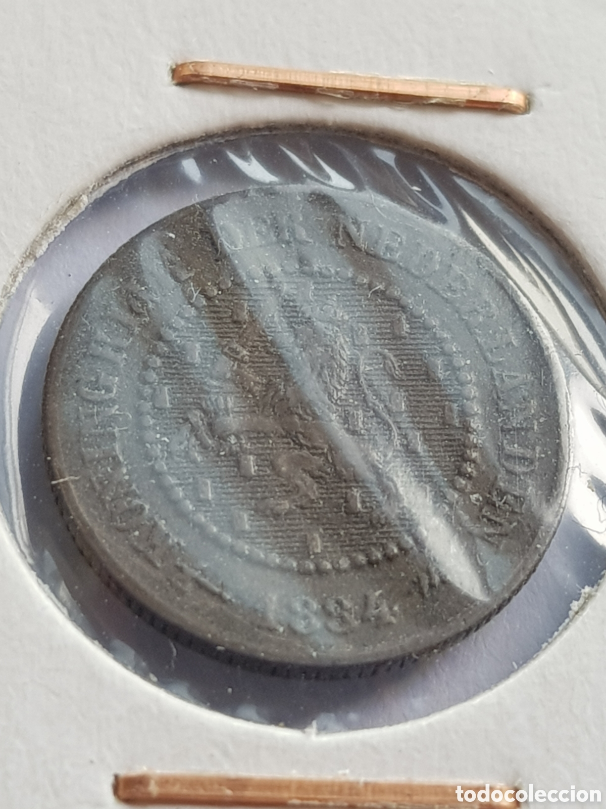 Monedas antiguas de Europa: 1/2 c&eacute;ntimo de Gulden 1884 Holanda Cent - Foto 2