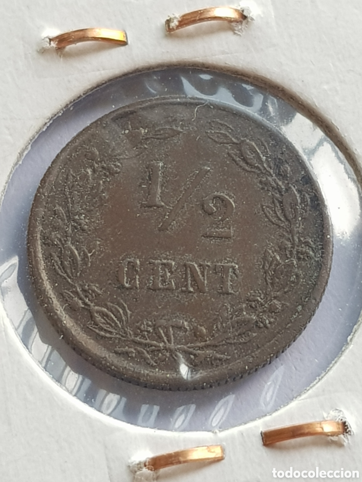 Monedas antiguas de Europa: 1/2 c&eacute;ntimo de Gulden 1884 Holanda Cent - Foto 4