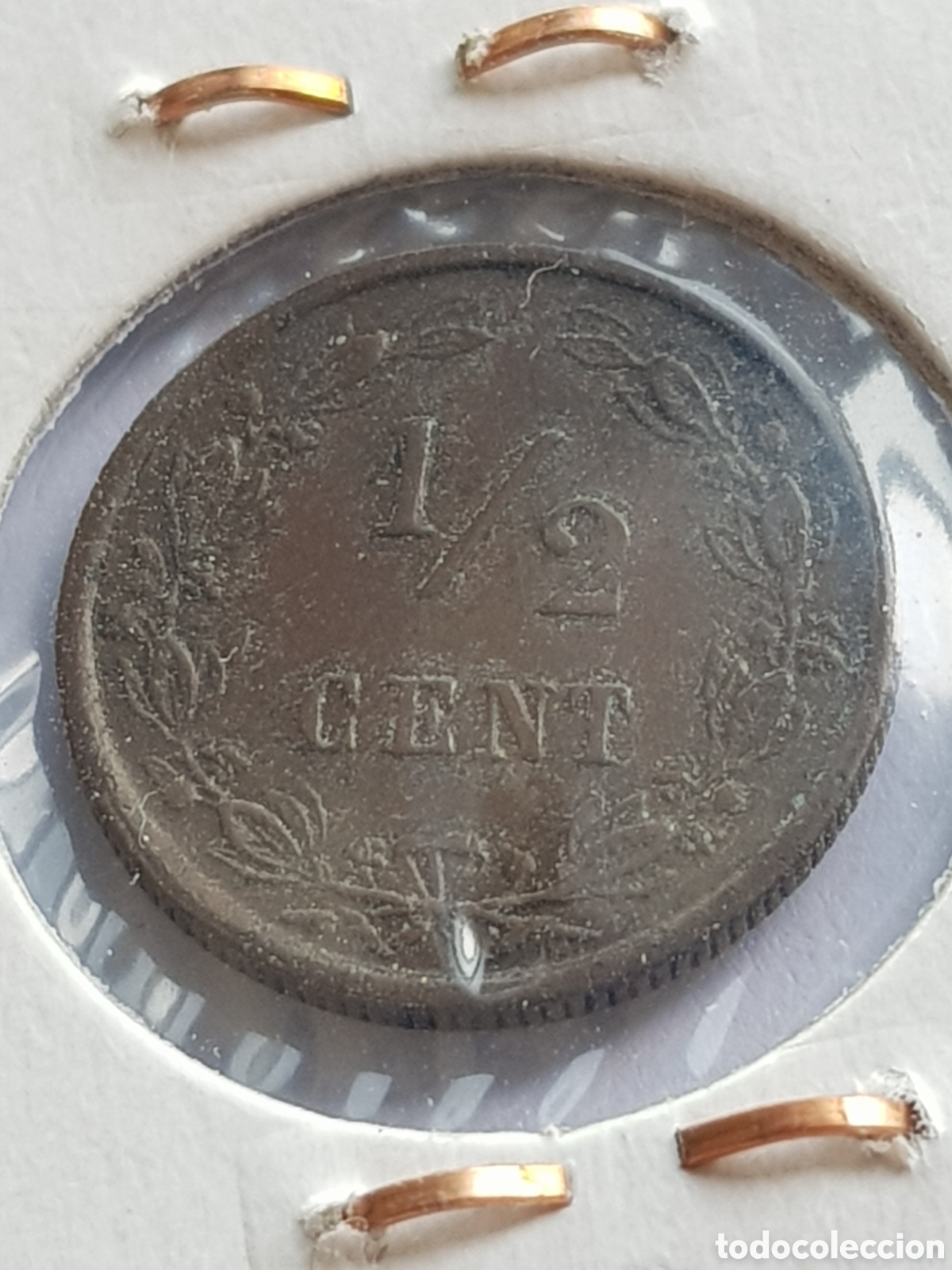 Monedas antiguas de Europa: 1/2 c&eacute;ntimo de Gulden 1884 Holanda Cent - Foto 5